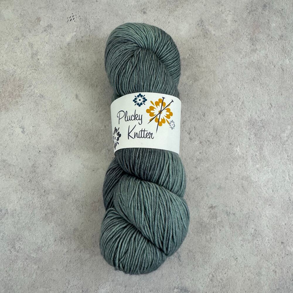 Destash Yarn Plucky Knitter Primo Fingering Weight Narragansett Grey Hand Dyed